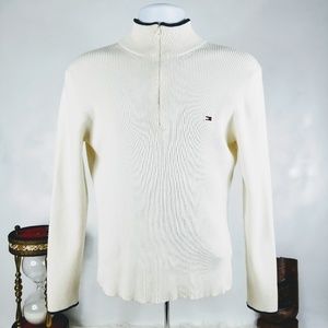Mens Tommy Hillfiger Sz LG Quarter Zip Longsleeve